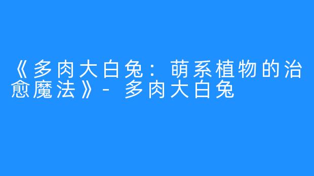 《多肉大白兔：萌系植物的治愈魔法》-多肉大白兔