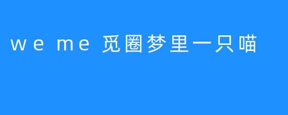 weme觅圈梦里一只喵