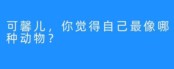 可馨儿，你觉得自己最像哪种动物？