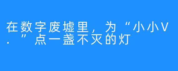 在数字废墟里，为“小小V.”点一盏不灭的灯